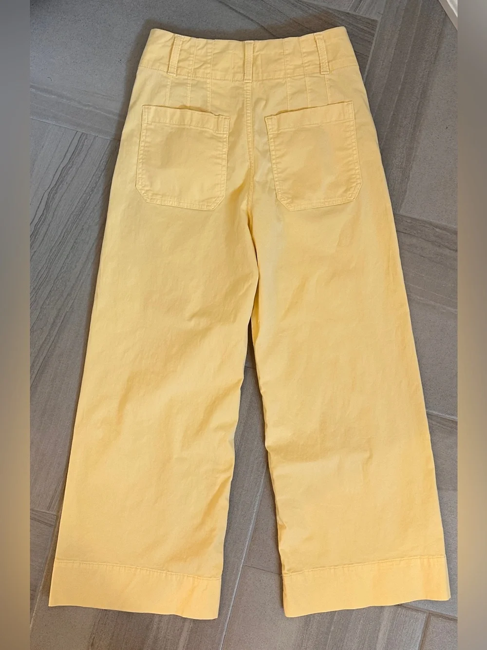 NWOT Sz 2 LC Lauren Conrad Butter Yellow Wide-Leg Cotton Pants - Picture 4 of 7